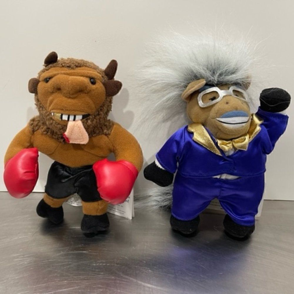 Meanie Beanie Babies Bison MIKE TYSON & DON KING Donkeyng Donkey Boxing Infamous